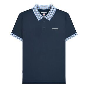 Lambretta Mens Gingham Big & Tall Polo Shirt / Navy